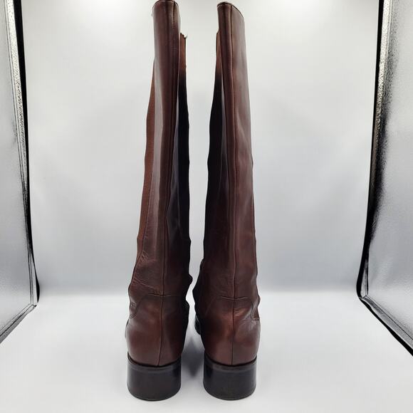 Donald J Pliner Buriel3 Chocolate Brown Leather Tall Riding Boots Women's Size 7 - Picture 5 of 12